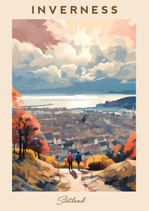 Design your wall with Vintage Travel Posters. Poster are printed on High Quality glossy paper. If you have any questions feel free to ask 🌤 Thank you, VisitleArt Scotland Inverness, Scotland Poster, Inverness Scotland, Smart Packing, Dance Images, Scotland Castles, Jamaica Travel, Old Advertisements, Vintage Travel Poster