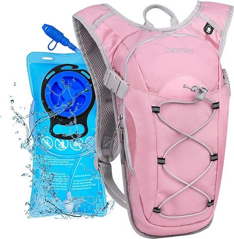 Hydration Backpack with 2L Hydration Bladder Water Backpack for Hiking Hydration Pack for Running Cycling Hiking Water Backpack Hydration Pack, Backpack For Hiking, Water Backpack, Water Bladder, Biking Backpack, Hydration Backpack, Hydration Pack, Backpacking Packing, Pink Backpack