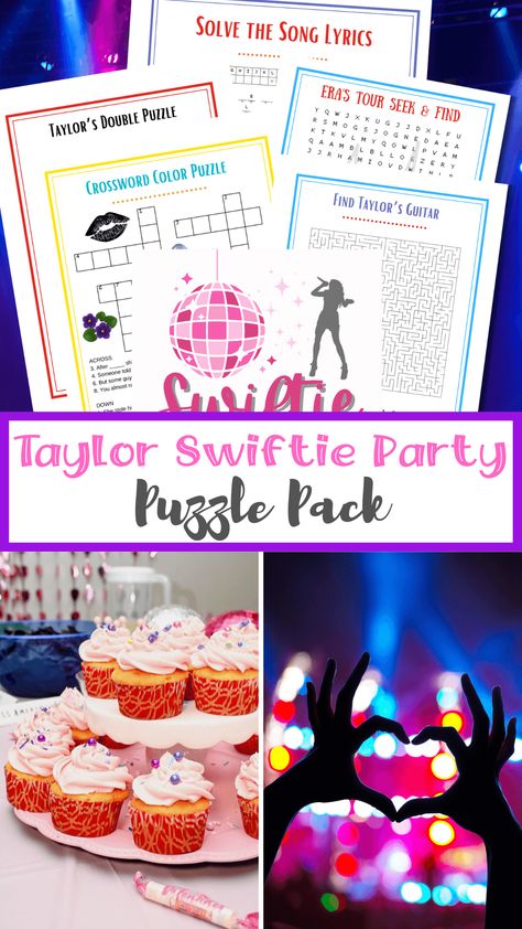 Free Printable Puzzles for your Swiftie Party | The TipToe Fairy Taylor Swift Printables Free, Taylor Swift Party Printables Free, Taylor Swift Free Printables, Key Lime Tartlets, Swiftie Party, Swiftie Birthday, Taylor Swift Birthday Party Ideas, Swift Party, Free Printable Puzzles