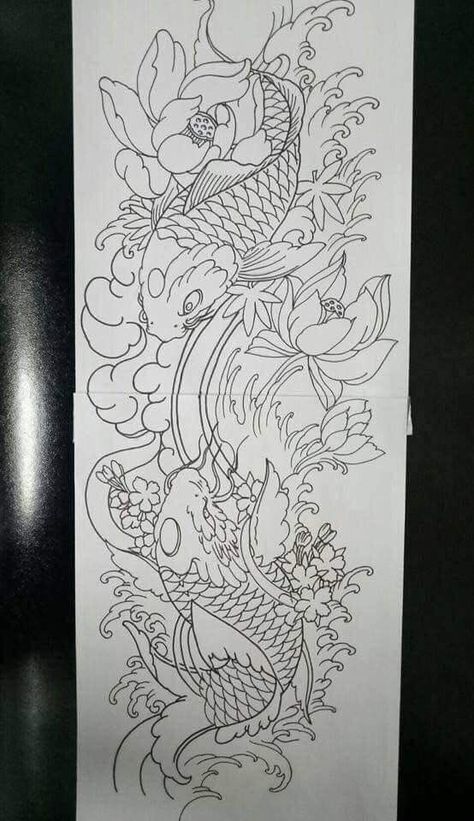 • Koi Fish w/ Lotus Flowers Aquatic Tattoos For Women, Koifish Japanese Tattoo, Japanese Koi Fish Tattoo Sleeve, Japanese Tattoo Art Sleeve, Koi Fish Sleeve Tattoo, Japanese Sleeve Tattoos Women, Japanese Koi Tattoo, Karp Koi, Tattoo Koi