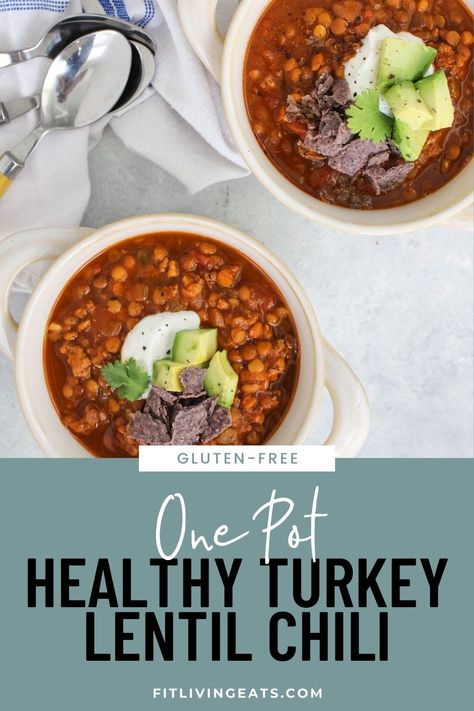 Turkey Lentil Chili, Turkey Lentil, Lentil Chili Recipe, Chili Recipe Healthy, Healthy Chili, Low Carb Chili, Lentil Chili, Best Chili Recipe, Healthy Turkey