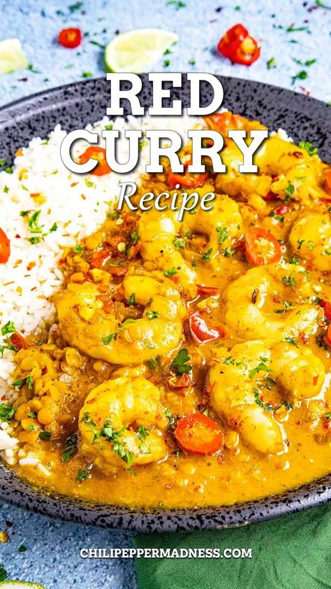 Red Curry Chicken Videos, Recipes That Use Red Curry Paste, Red Thai Curry Prawns, Thai Prawn Curry Red, Red Curry Prawns Recipe, Thai Curry Recipes Shrimp, Recipes With Thai Red Curry Paste, Red Thai Coconut Curry Shrimp, Fish Red Curry