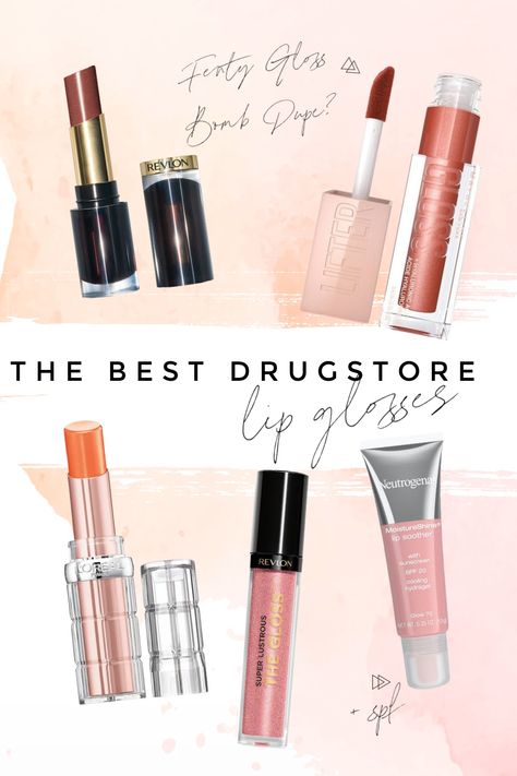 The Best Drugstore Lip Gloss : The Lipstick Narratives : Drugstore Lip Gloss : Lip Gloss Collage Best Glossy Lipstick, Best Glossy Lipgloss, Best Drugstore Lip Gloss, Best Lipgloss, Buxom Lip Gloss, Drugstore Lipgloss, Best Lip Liners, Mac Lipgloss, Ysl Lip