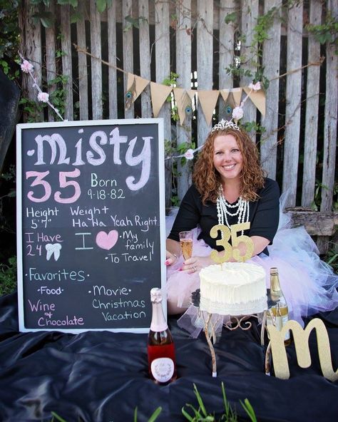 35th birthday photo shoot 35th Birthday Ideas For Her Themes, 35th Birthday Ideas, 35th Birthday Ideas For Her, 35 Birthday, Rustic Dinner, Sundae Bar, 50 Birthday, Birthday Ideas For Her, Birthday Dinner Party