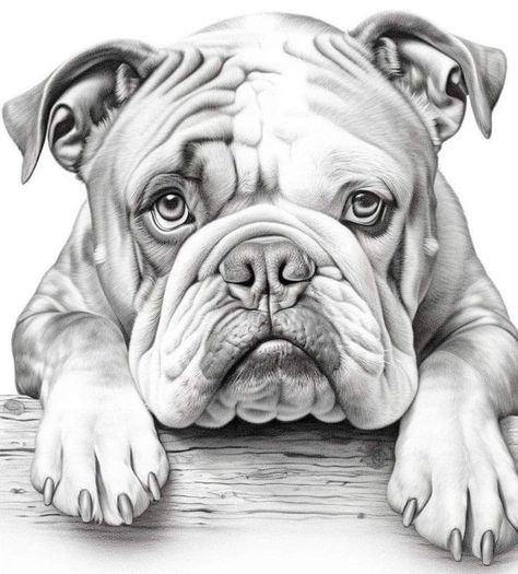 Pet Tattoo Ideas, Dog Pencil Drawing, English Bulldog Art, Pet Tattoos, Bulldog Drawing, Jesus Art Drawing, Bear Sketch, Bulldog Tattoo, Pencil Drawings Of Animals