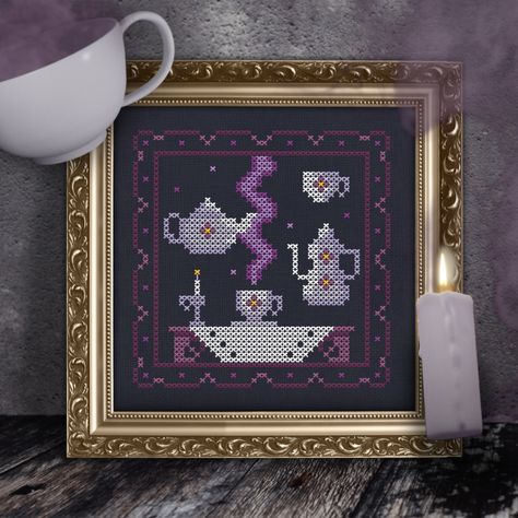 Free patterns designed by Shannon Wasilieff of Shannon Christine Designs. Morticia And Wednesday, The Addams Family Morticia, Tea Cross Stitch, Addams Family Morticia, Victorian Room, Dark Victorian, Halloween Cross Stitch Patterns, The Addams Family, Cute Cross Stitch