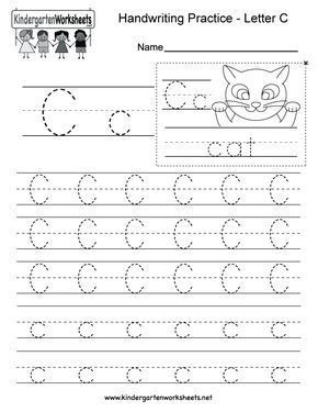 Letter C Writing Practice Worksheet. This series of handwriting alphabet worksheets can also be cut out to make an original alphabet booklet. You can download, print, or use online. English Alphabet Writing, Letter C Worksheets, Alphabet Writing Worksheets, Letter Worksheets For Preschool, Alphabet Writing Practice, Handwriting Practice Worksheets, Writing Practice Worksheets, Handwriting Alphabet, English Worksheets For Kids