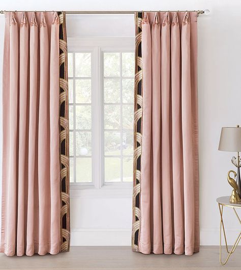 Pink velvet curtains