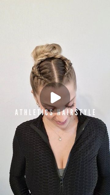 Poppy ✨️♏️ on Instagram: "SPORTY HAIR pt7🏅Comment the next sport 🫶 Thanks for your ideas I really appreciate🙏

.

.

#athletics #braidedhair #braidedhairstyles #sporthairstyle #gymgirl #coiffure #hair #hairstyle #hairstylevideo #hairstyletutorial #summerhairstyles #summerhair #dutchbraid #updo #sportygirl #hairhack #gymhairstyle #gymhair #updohairstyles #sport #updohair" Hairstyle For Sports Girl, Competition Hairstyles, Sporty Hair, Competition Hair, Gym Hairstyles, Bun Updo, Hairstyle Tutorials, Workout Hairstyles, Sports Hairstyles