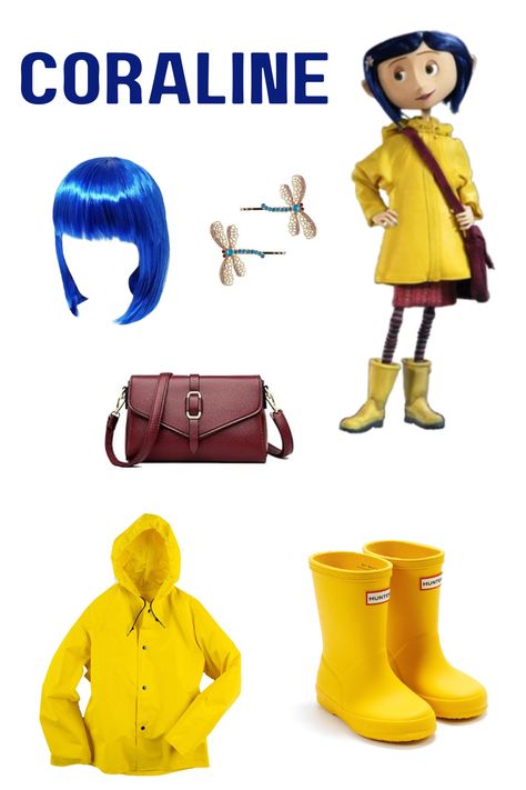 #Coraline #CoralineAesthetic #CoralineWallpaper #CoralineCostume Coraline Costume, Coraline Aesthetic, Coraline Jones, Group Costumes, Bday Ideas, Coraline, Adult Costumes, Halloween Ideas, Halloween Costume