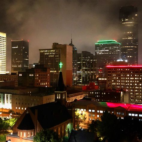 Oklahoma City Aesthetic, Okc Skyline, Downtown Okc, Downtown Oklahoma City, Skyline At Night, Urban Aesthetic, Night View, City Apartment, City Aesthetic