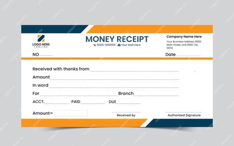 Premium Vector | Vector corporate money receipt flat design book template Money Receipt Design, Receipt Book Design, Receipts Template, Money Receipt, Receipt Design, Bill Format, Banks Logo, Header Design, Receipt Template