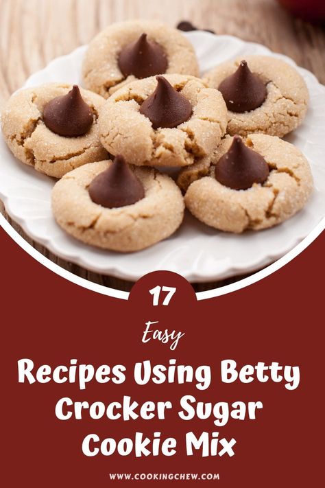 Here are 17 quick and easy recipes using Betty Crocker sugar cookie mix, from traditional sugar cookies to luscious pecan bars. Betty Crocker Christmas Cookie Recipes, Cookie Mix Hacks Betty Crocker, Betty Crocker Cookie Mix Recipes Ideas, Bag Sugar Cookie Mix Recipes, Betty Crocker Sugar Cookie Mix Cutout, Recipes Using Betty Crocker Cookie Mixes, Recipes With Sugar Cookie Mix Baking, Recipes Using Betty Crocker Sugar Cookie Mixes, Recipes With Sugar Cookie Mix