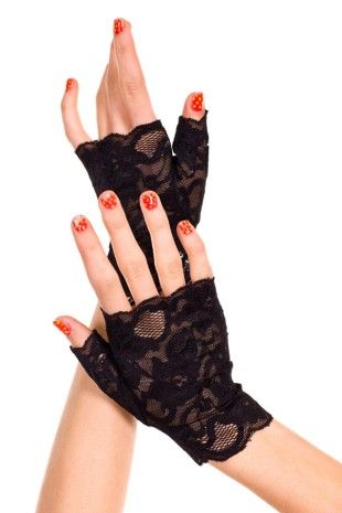 Lace Fingerless Gloves Black $15.95                              … Madonna Material Girl, Lingerie Petite, 1980s Looks, Black Lace Gloves, 80s Fancy Dress, Black Fingerless Gloves, Halloween Costume Store, Lace Fingerless Gloves, Lace Costume