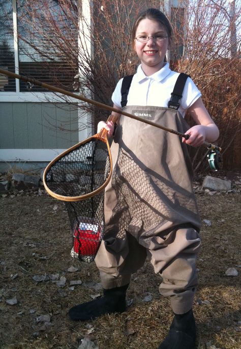 Fly fisherman...er woman Fisherman Costume Diy, Fisherman And Fish Costume, Fisherman Halloween Costume, Angel Fish Costume Diy, Fisherman And Mermaid Costume, Flying Fish Costume, Fisherman Costume, Halloween Costume Girl, Fire Camp