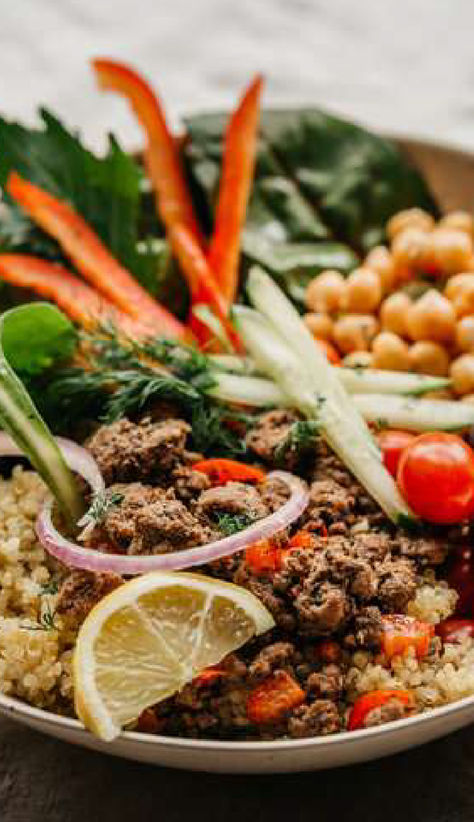 Mediterranean Lamb Bowls Recipes With Ground Lamb, Mediterranean Lamb, Ground Lamb Recipes, Mediterranean Flavors, Lamb Recipe, Easy To Make Dinners, Ground Lamb, Veggie Bowl, Roasted Peppers