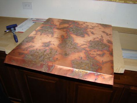 The kitchen and DIY Copper Countertops Copper Worktop Kitchen, Patina Diy, Copper Countertops, Slate Countertop, Major Kitchen Appliances, Diy Copper, Types Of Countertops, Copper Work, Laminate Counter