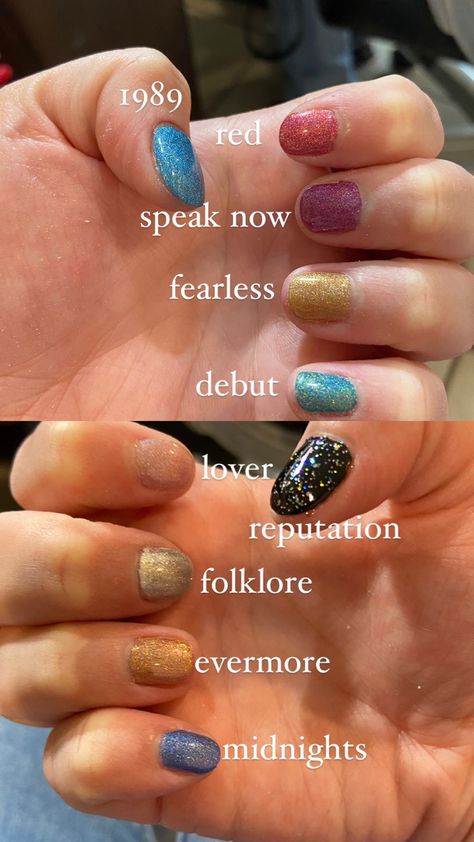 Taylor swift Eras tour nails #nails #taylorswift #eras Taylor Swift Eras Nails, Taylor Swift Eras Tour Nails, Taylor Swift Inspired Nails, Nails Eras Tour, Eras Nails, Bolo Taylor Swift, Eras Tour Nails, Taylor Swifr, Taylor Swift Makeup