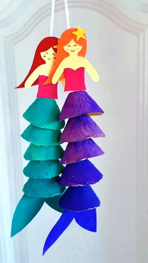 Mermaid Diy Crafts, Whimsical Home Decor, Diy Mermaid, Easy Art For Kids, Art Activities For Toddlers, Mermaid Crafts, Frog Crafts, Paper Christmas Decorations, Home Decor Pieces