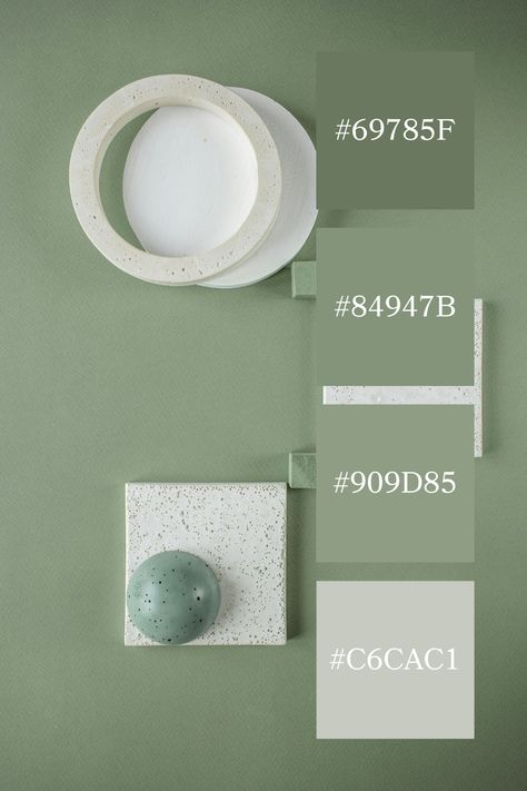 Minimalist Sage Design: An abstract arrangement of geometric shapes in a soft sage green background, highlighting the clean and modern aesthetic of the sage green color palette. Green And White Color Palette, Sage Green Color Palette, Color Scheme Generator, Silver Color Palette, Sage Design, Green Color Combinations, Soft Sage Green, Green Color Palette, Aesthetic Color