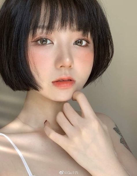 Short Bob Cut With Bangs, Bob Cut With Bangs, Short Bob Cut, Short Bob Cuts, Half Shaved, Asian Short Hair, Shot Hair Styles, Very Short Hair, Favorite Hairstyles