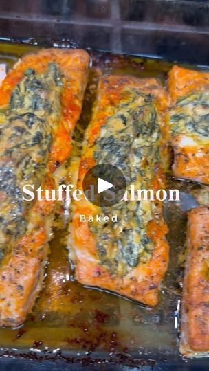 284K views · 34K reactions | Stuffed salmon 🔥🔥🔥

This recipe was literally the best salmon I’ve ever had 🥰

Stay tuned for the step by step recipe dropping soon🫶🏽

#cooking #salmon #salmonrecipe #stuffedsalmon #foodiegram #foodie #fyp #fypシ #cooking #content #digitalcreator #foodporn #foodblogger #foodphotography | Lyss🦋 | Nicki Minaj · Best I Ever Had Remix Stuff Salmon With Spinach, Stuffed Salmon Recipes Spinach, Stuffed Salmon Recipes, Crab Stuff Salmon Recipes, Crab Stuffed Salmon, Stuffed Salmon, Best Salmon, Fish Recipes Baked, Baked Salmon Recipes