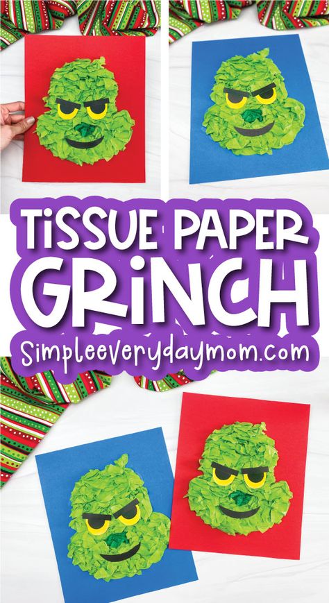 Grinch Craft For Kindergarten, Grinch Craft Ideas For Kids, Grinch Crafts For Kids Classroom, Grinch Art Projects For Kids, Grinch Crafts Preschool, Grinch Crafts For Kids, December Crafts For Kids, Jellyfish Room, Grinch Craft