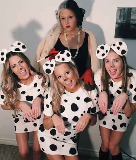 101 Dalmations Outfit, Diy Dalmation Costume Women, Cruella And Dalmation Costume, Dalmation Costume Women, Dalmatian Makeup Women, Dalmation Outfit, Dog Costumes For Adults, Dalmatian Makeup, Dalmatian Outfit