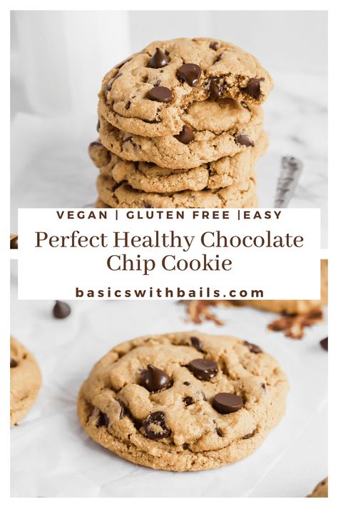 Healthy Almond Flour Chocolate Chip Cookies, Chocolate Chip Cookie Healthy, Healthier Chocolate Chip Cookies, Dairy Free Chocolate Chip Cookies, Almond Flour Chocolate Chip Cookies, The Best Chocolate Chip Cookies, Best Chocolate Chip Cookies, Healthy Chocolate Chip Cookies, Dairy Free Chocolate Chips