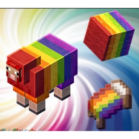 The season 5 will be colourfull.    Def with these kind of sheep    #minecraft_earth #minecraftearth #minecraftearthbuildplates #minecraftearthmobile  #minecraftearthnews #minecraftearthskin  #minecraftearthnl  #minecraftpocketedition  #minecraftbuilding Minecraft Name Tag, Minecraft Sheep, Mobs Minecraft, Minecraft Models, Minecraft Commands, Minecraft Earth, Rainbow Sheep, Minecraft Dungeons, Minecraft Redstone