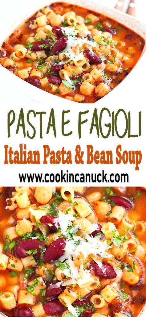 Canned Beans Recipe, Veggie Soup Recipes, Italian Beans, Healthy Beans, Pinterest Food, Soup Appetizers, Pasta Fagioli, Plant Based Vegan, Bean Soup Recipes