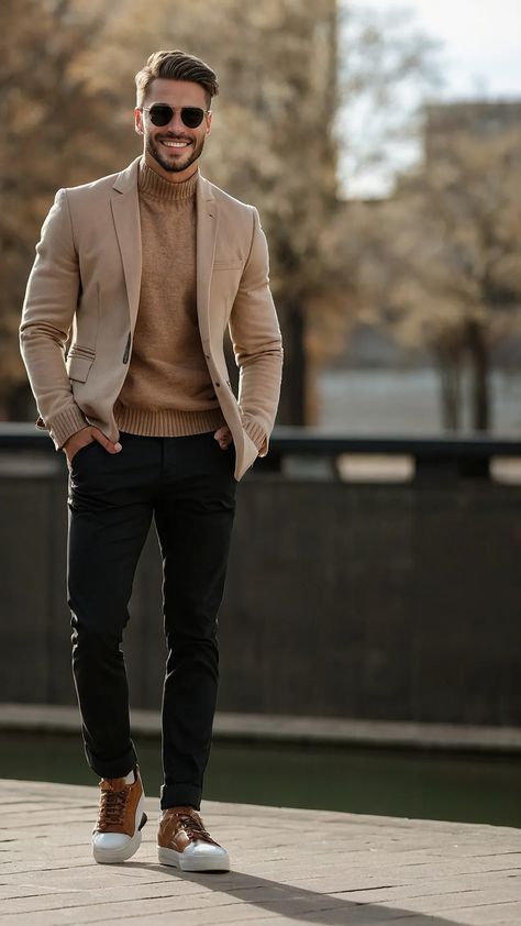 Mens Modern Business Casual, Winter Smart Casual Men Outfit, Smart Casual Men Outfit 2024, Men Outfits Smart Casual, Classy Outfits Men Casual, Thanks Giving Outfits, Business Casual Men Winter, Office Outfit Men, Mens Office Fashion