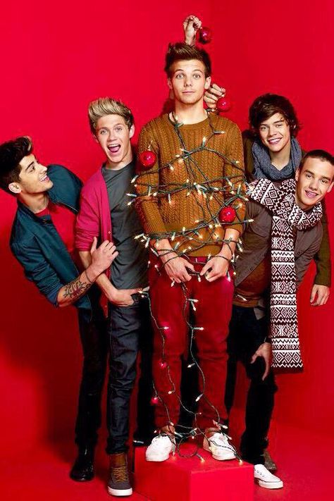 One Direction Christmas Photoshoot One Direction, The One, Christmas, Red