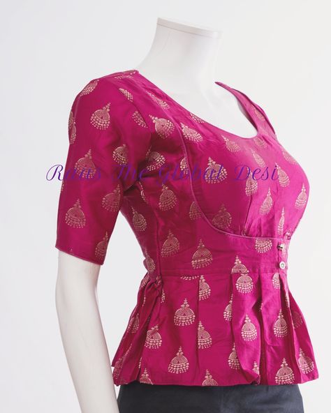 https://raastheglobaldesi.com  BL1416 New Dress Pattern, Long Blouse Designs, Cotton Blouse Design, Saree Blouse Neck Designs, Lehenga Blouse Designs, Sari Blouse Designs, Blouse Designs Indian, Blouse Designs Silk, Unique Blouse Designs