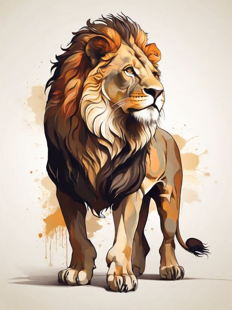 Lion Pictures Art, Lion Mural, Jungle Animal Art, Bald Eagle Art, Lion Live Wallpaper, Lion Sketch, Bull Painting, Lion Artwork, Lion Drawing