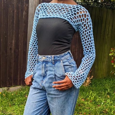 Summer bolero Size small, blue💙💙 DM for your own customised order #crochet #bolero #knitting #crochetdesigns #fashion #design #patterns #jem_crochets Summer Bolero, Summer Autumn Outfit, Fashion Design Patterns, Crochet Bolero, Blue Crochet, Instagram Summer, Design Patterns, Crochet Designs, Fall Outfits