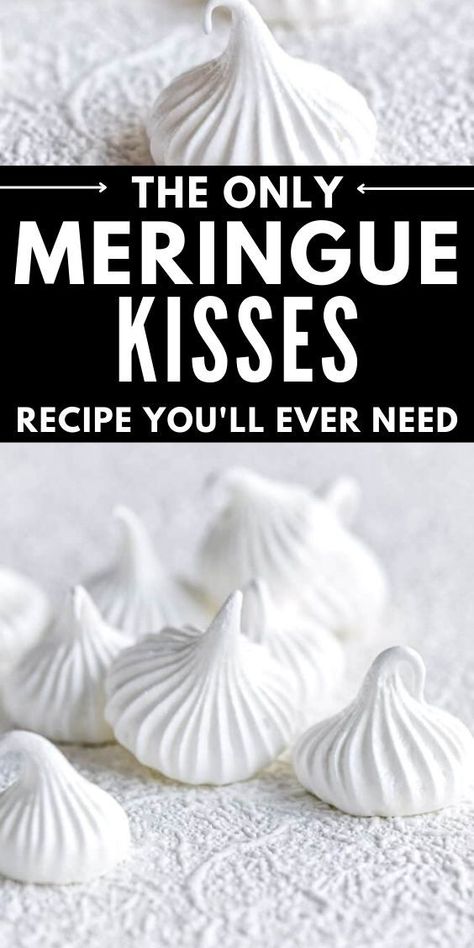 Meringue cookies (a.k.a meringue kisses) are easy to make and perfect for snacking, gifting, decorating cakes or making Eton mess! Follow my foolproof meringue recipe to make perfect meringue cookies. Surprise Meringue Cookies, Flavored Meringue Recipe, Swiss Meringue Cookies Recipe, Perfect Meringue Cookies, Christmas Meringue Kisses, Merangue Recipe Icing, Merguine Pops Recipe, Merguine Recipe, Mini Meringues Kisses