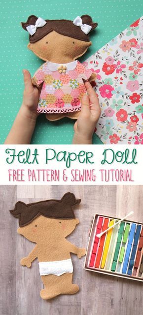 So stinkin' cute! This DIY felt paper doll free sewing pattern and tutorial is the perfect handmade gift idea for little girls. Diy Kids Room, Holiday Hand Towels, Trendy Sewing, Operation Christmas Child, Free Sewing Pattern, Diy Felt, Sewing Projects For Kids, Baby Diy, Sewing Dolls