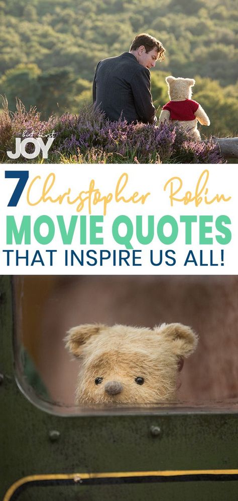 7 Christopher Robin movie quotes about life that INSPIRE us all - 2018 via @JoyceDuboise Christopher Robin Quotes, Christopher Robin Movie, Robin Movie, The Sweetest Thing Movie, Disneyland Pictures, Be With You Movie, Disney Dreams, Pooh Quotes, Christopher Robin