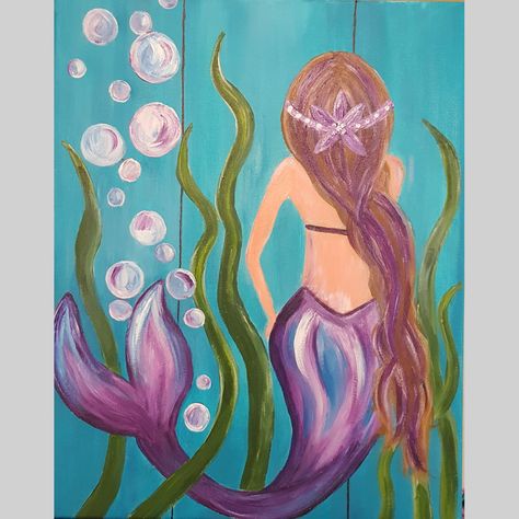 Mermaid Paint-Night Event Gator's Shack Loxahatchee Mermaid Art Painting, Mermaid Paintings, Mermaid Canvas, Mermaid Painting, Mermaid Pictures, Painted Gourds, Paint Night, Small Canvas Art, Paint And Sip