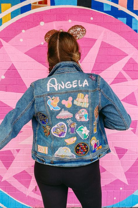 Denim Disney Jacket, Disney Patch Denim Jacket, Disney Jacket Patches, Diy Disney Patch Jean Jacket, Diy Disney Denim Jacket, Disney Jacket Diy, Disney Patches Jacket, Disney Patch Jacket, Disney Denim Jacket Patches