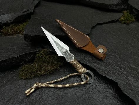 Hand Forged Throwing Knife, Camping Tools, Hunting Tool, Forged Kunai, Throwing Hand Forged Knives, Trowing Knife, Kunai Knife, Forging Knives, Camping Knots, Black Smith, Boot Knife, Hand Forged Knife, Workout Beginner