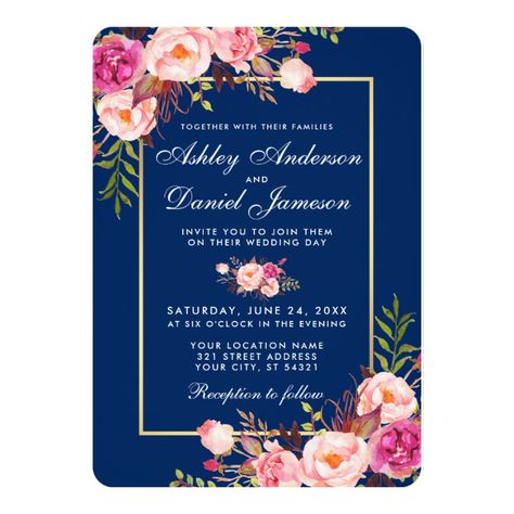 Hot Pink Wedding Invitations, Light Blue Wedding Invitations, Striped Wedding Invitations, Hot Pink Weddings, Rose Fushia, Striped Wedding, Carton Invitation, Pink Wedding Invitations, Navy Blue Wedding