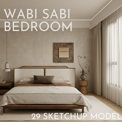 Bedroom Wabi Sabi Design, Wabi Sabi Bedroom Interior Design, Wabisabi Bedroom, Wabi Sabi Interior Bedrooms, Wabi Sabi Bed, Wabi Sabi Bedroom Design, Bedroom Wabi Sabi, Japandi Style Bedroom, Wabi Sabi Bedroom