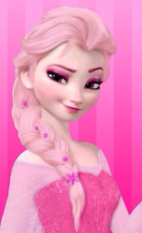 Pink Elsa! Elsa Powers, Elsa Pink, Elsa Photos, Frozen Cartoon, Disney Princess Hairstyles, Frozen Wallpaper, Disney Frozen Elsa Art, Frozen Pictures, Wallpaper Iphone Disney Princess