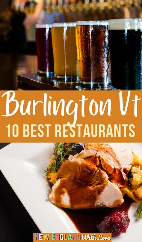 From Asian cuisine to American pub food, vegetarian to gourmet pizza, there's a little bit of everything! Here are 10 of the best restaurants in Burlington VT. | where to eat in Burlington Vermont | dinner in Burlington | BTV restaurants | cheap eats Burlington VT Vermont Travel, Vermont Vacation, Connecticut Travel, Stowe Vermont, Food Vegetarian, Gourmet Pizza, Burlington Vermont, Toronto Restaurants, Dinner Restaurants