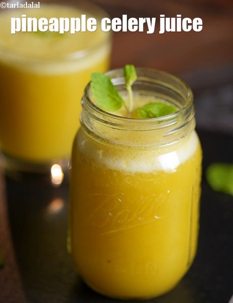 pineapple celery juice recipe | healthy pineapple celery drink for immunity | anti-inflammatory Indian Pineapple Celery Juice, Lemon Juice Highlights, Celery Juice Recipe, Broccoli Juice, Celery Juice Benefits, Pineapple Benefits, Breakfast Juice, Fresh Scents, Low Calorie Drinks