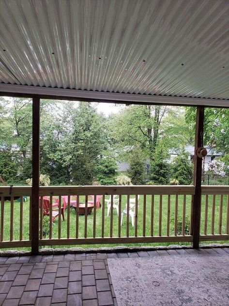 Our deck was in good shape structurally but was not aesthetically pleasing. You may remember from my earlier blog post that I painted the deck above with solid stain. Converting the space underneath was the next project. We had pavers there but the ceiling/joists from the bottom of the deck looked weathered and ugly, plus water would get through during rain. This is the before. Additionally we built the railing but that was a past project that I didn't document. Before that there was… Under Deck Roofing, Under Deck Ceiling, Patio Under Decks, Under Deck, Pvc Roofing, Solid Stain, Painted Baskets, Under Decks, Trex Deck