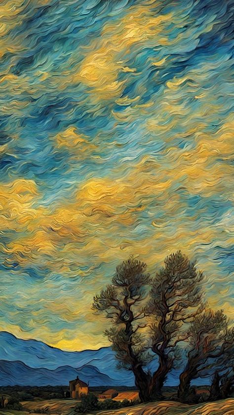 Vincent van Gogh like | Art | Sun | Fantasy | Post-Impressionism | Beautiful | Inspiring | Post Impressionism Art Easy, Post Impressionism Art, Style Reference, Like Art, Impressionism Art, Post Impressionism, Vincent Van, Art Movement, Art Background