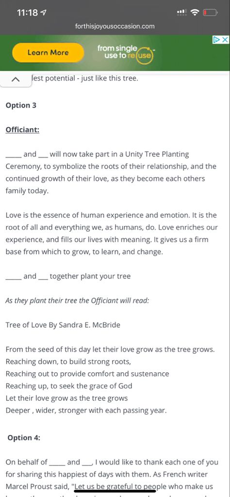 Unity Ceremony Script, Tree Unity Ceremony, Ceremony Script, Wedding Wording, Unity Ceremony, Here Comes The Bride, Trees To Plant, Planting, Big Day